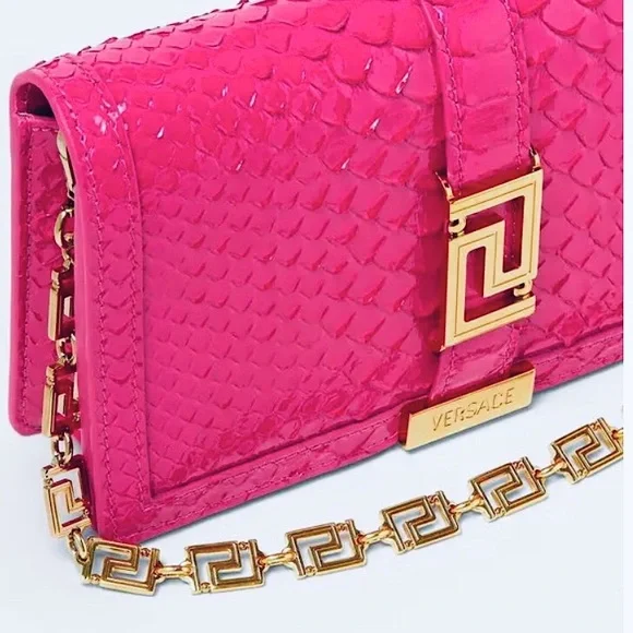 NWT Versace Wallet On Chain Greca Goddess Phyton - Picture 1 of 6